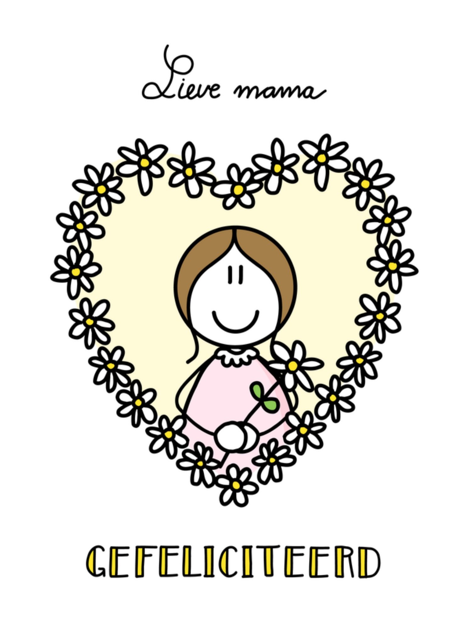 Verjaardagskaart Lieve mama Kaart YH Tekent