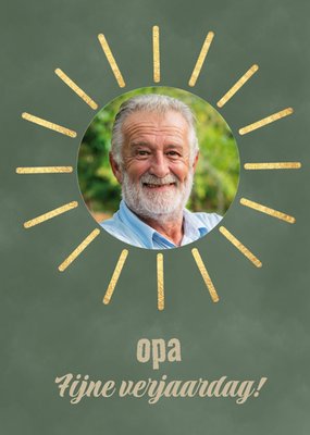 Gouden Zonnestralen Foto Upload Opa Verjaardag Kaart