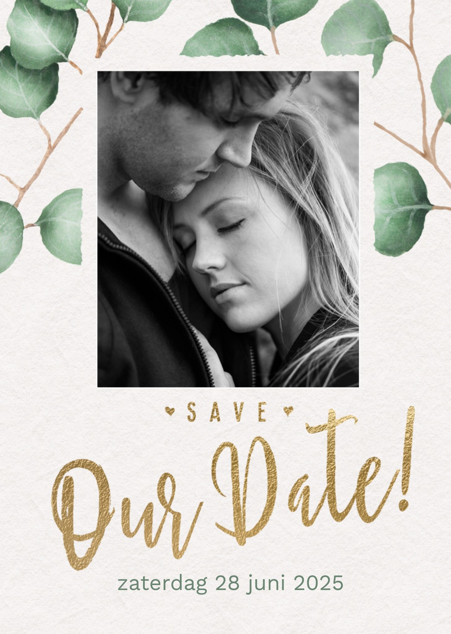 Uitnodiging huwelijk Save our date Met foto en tekst Kaart Luckz