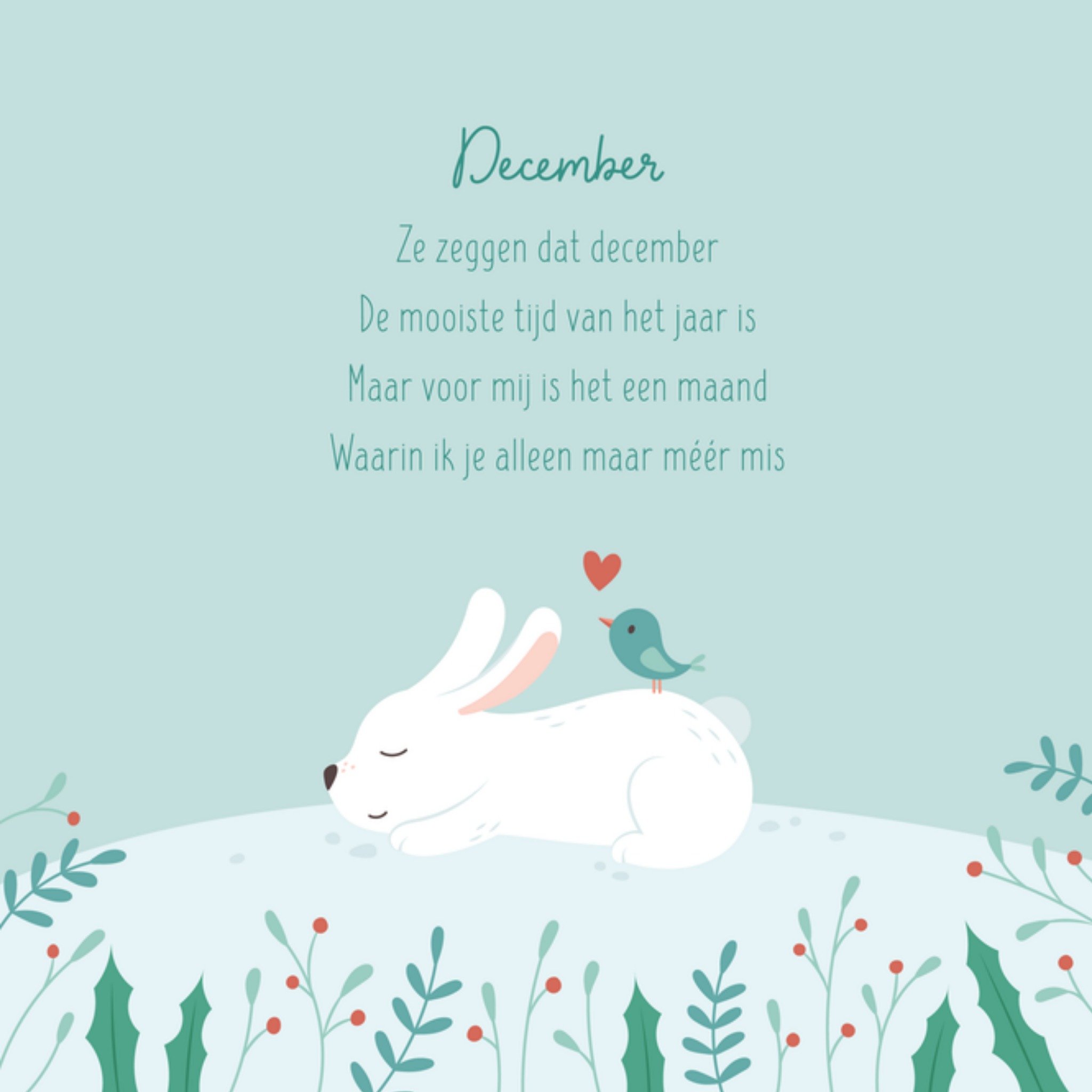 Kerstkaart December Kleine Vlindervoetjes