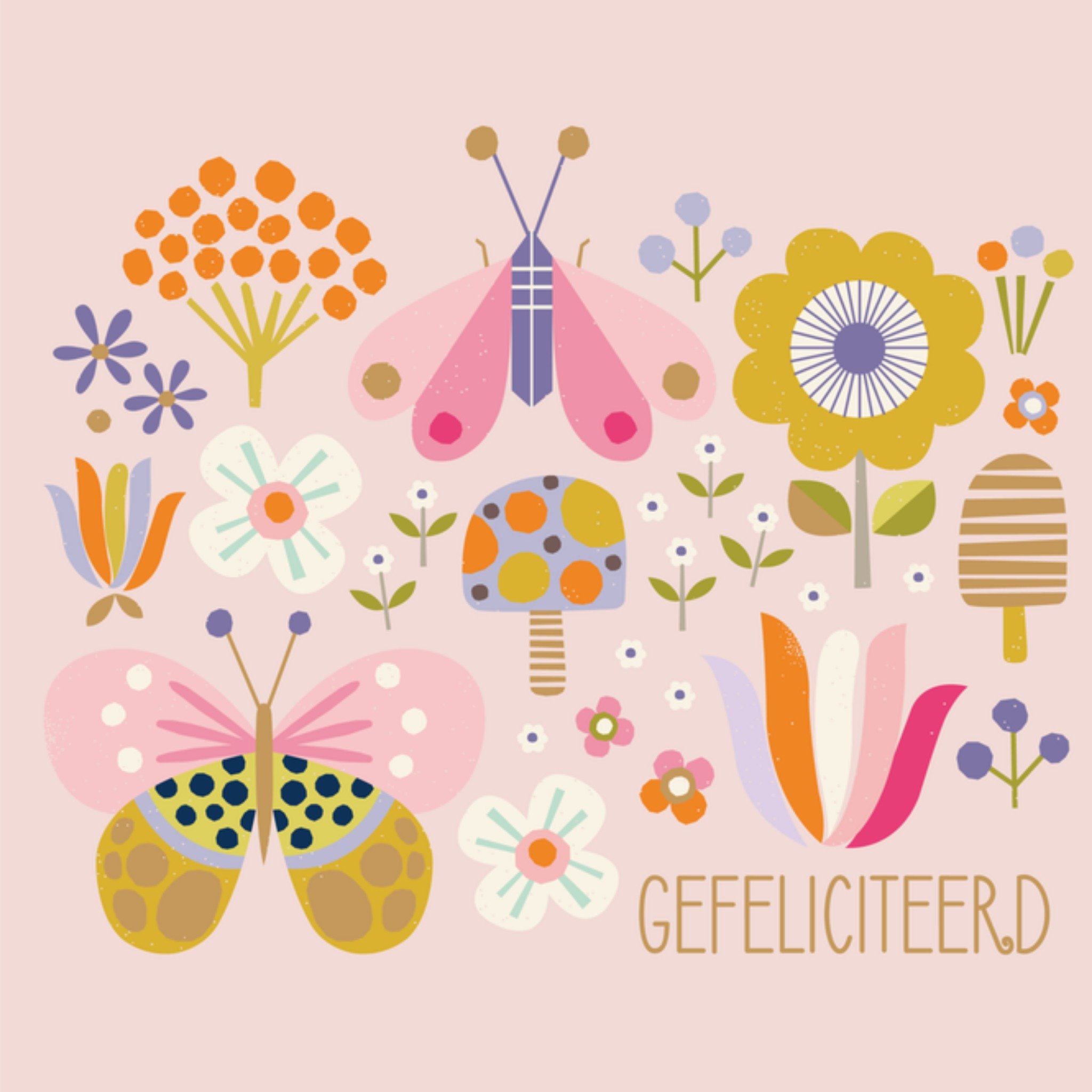 Verjaardagskaart Gefeliciteerd Vierkante Kaart Paperclip