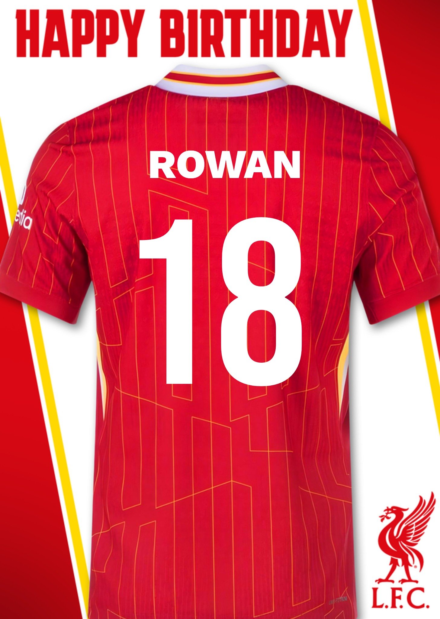 F. C. Verjaardagskaart Voetbal shirt Met naam en leeftijd Kaart Liverpool