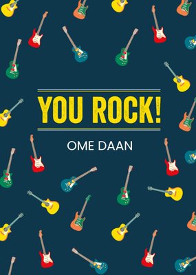 You Rock Geïllustreerd Gitaarpatroon Oom Kaart