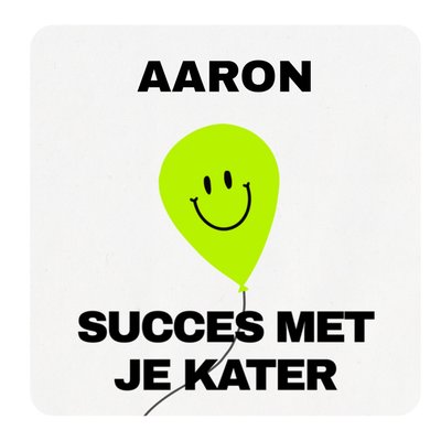 Greetz | Verjaardagskaart | Kater | Ballon