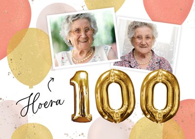 Greetz | Verjaardagskaart | Hoera 100 | Fotokaart | Aanpasbare tekst