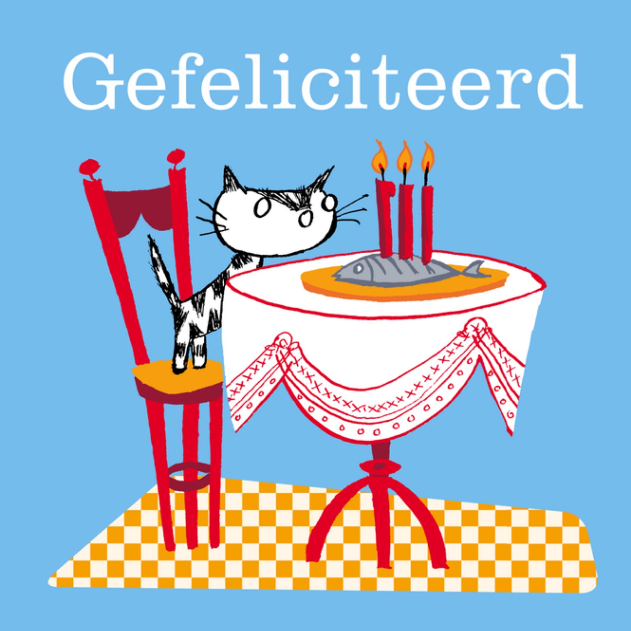 Pim is jarig Vierkante Kaart Fiep Westendorp