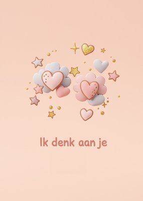 Greetz | Denken aan Ansichtkaart | Ik denk aan je | Liefdesharten