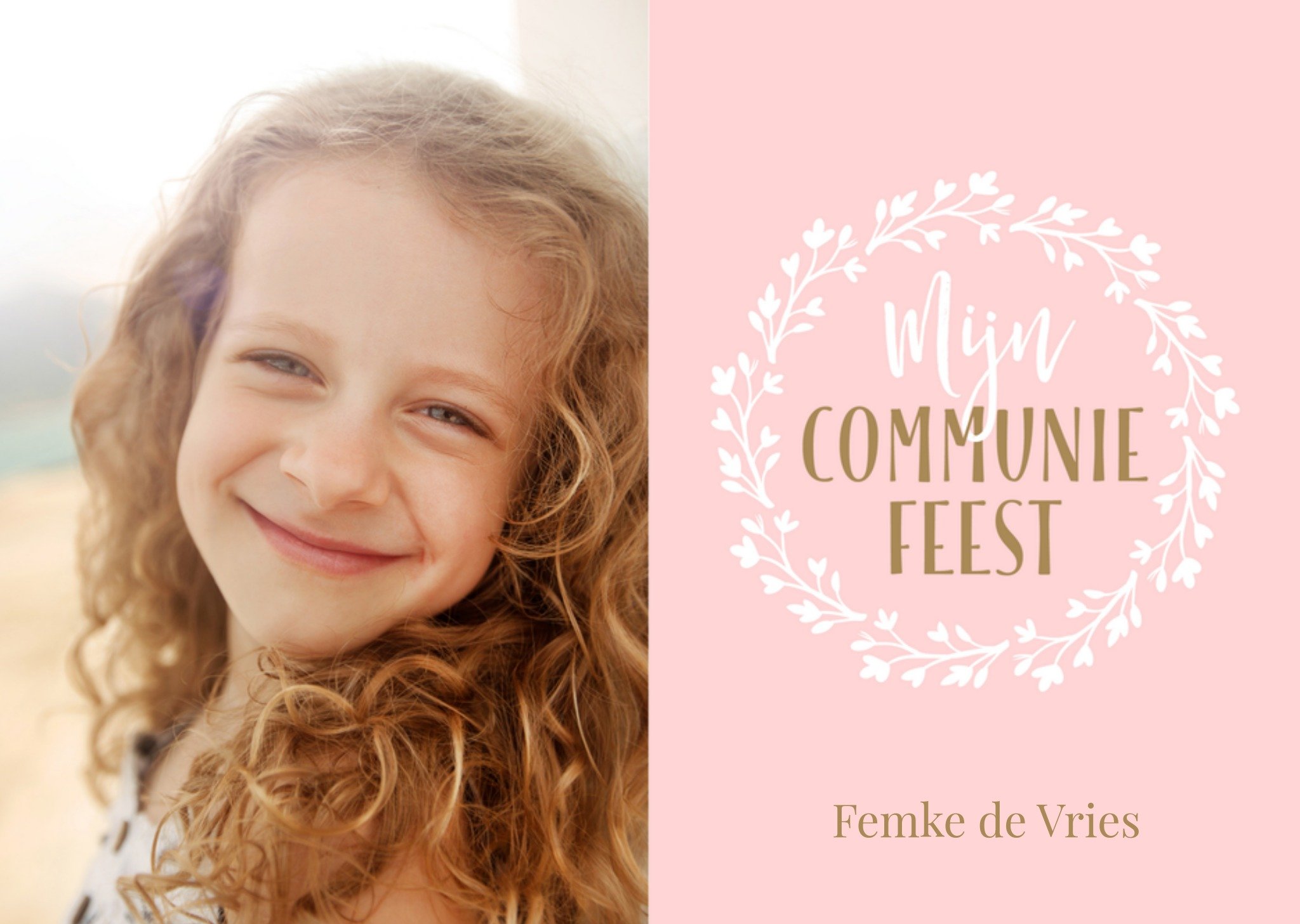 Uitnodiging Communie foto naam Kaart Luckz