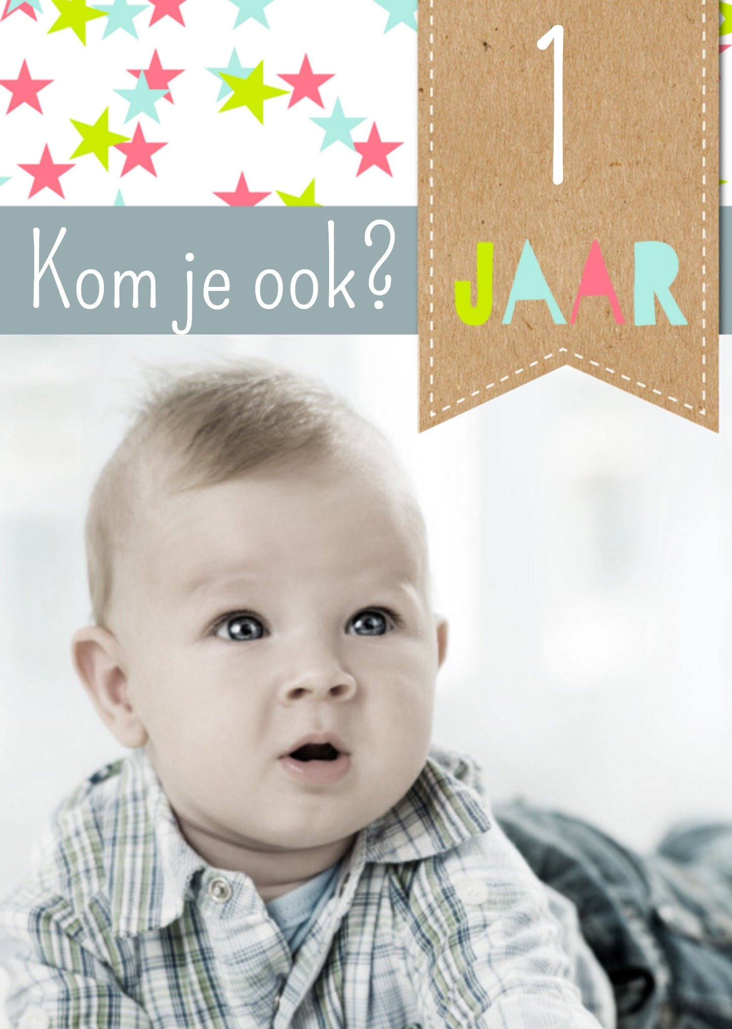 Greetz Verjaardagskaart Sterren en eigen foto Standard Card