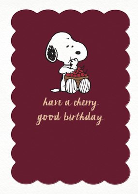 Peanuts Snoopy Have A Cherry Good Birthday Kersenfijne Verjaardag Kaart