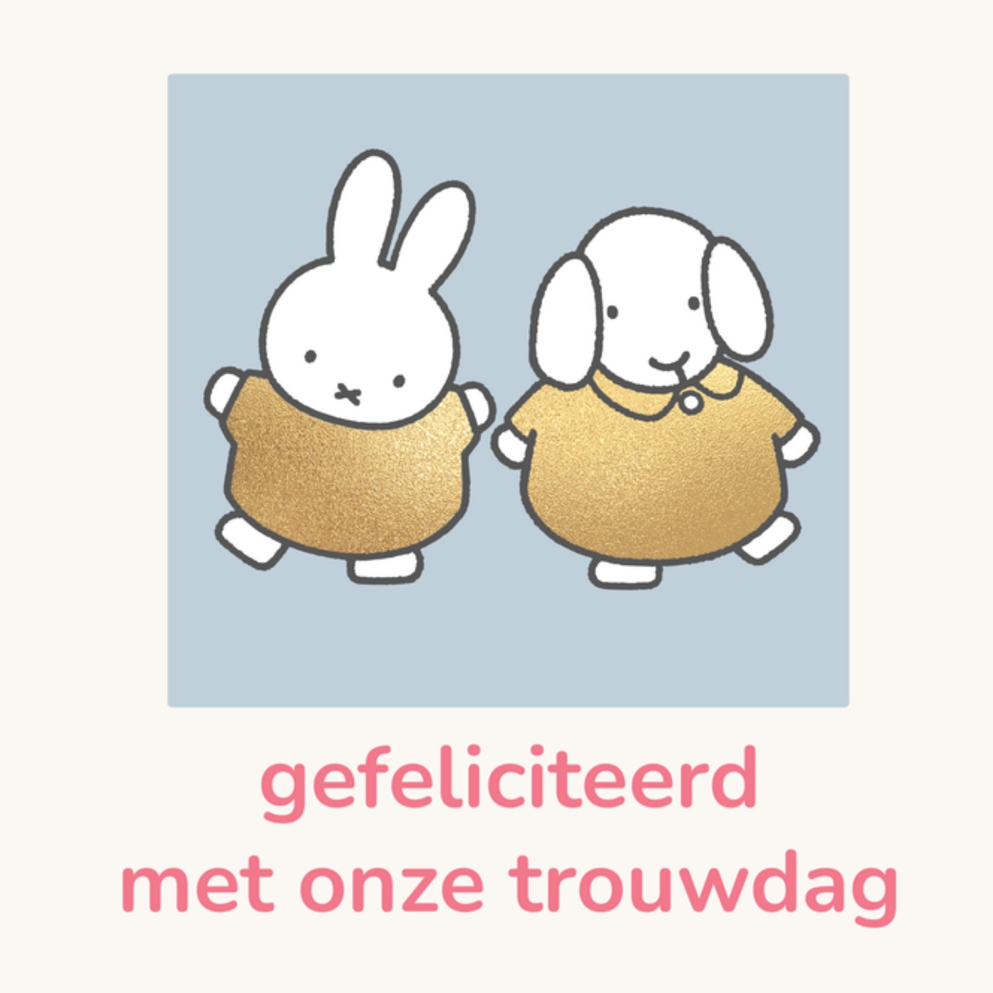 Miffy Huwelijkskaart Met onze trouwdag Vierkante Kaart Nijntje