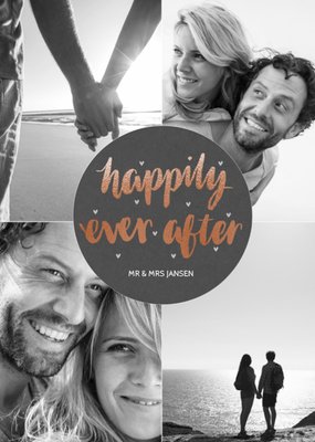 Happily Ever After Collage Foto Upload Bruiloft Kaart