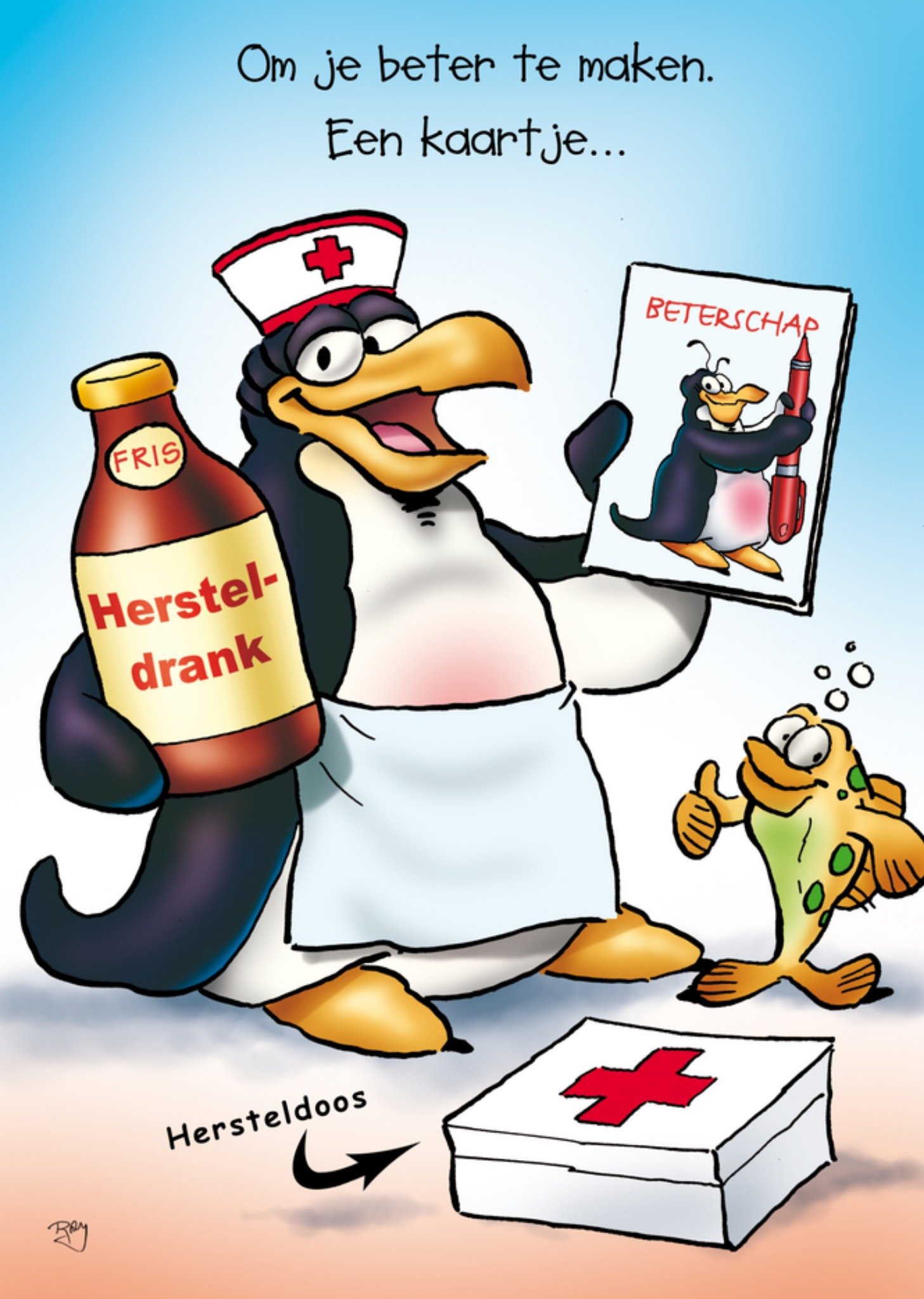 Beterschapskaart Om je beter te maken Kaart Doodles