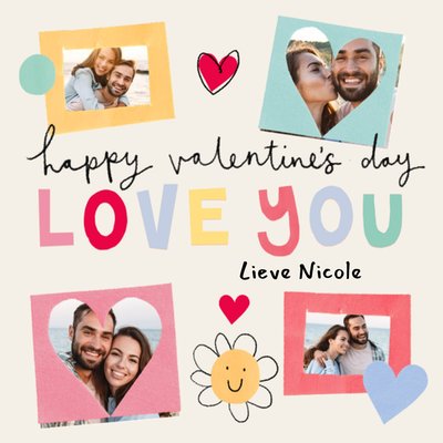 Ik Hou Van Jou Hartjes Collage Foto Upload Valentijnsdag Kaart