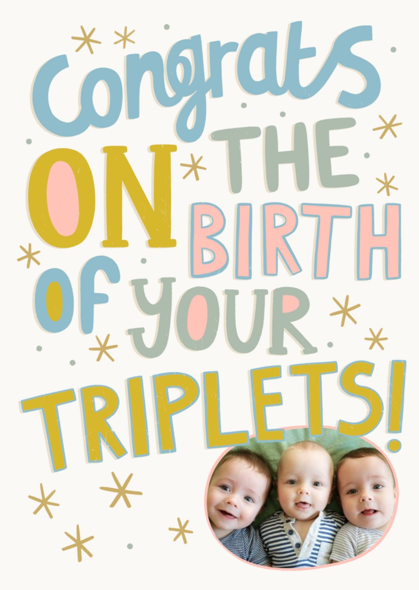 Geboortekaart Drieling Met foto Kaart Greetz