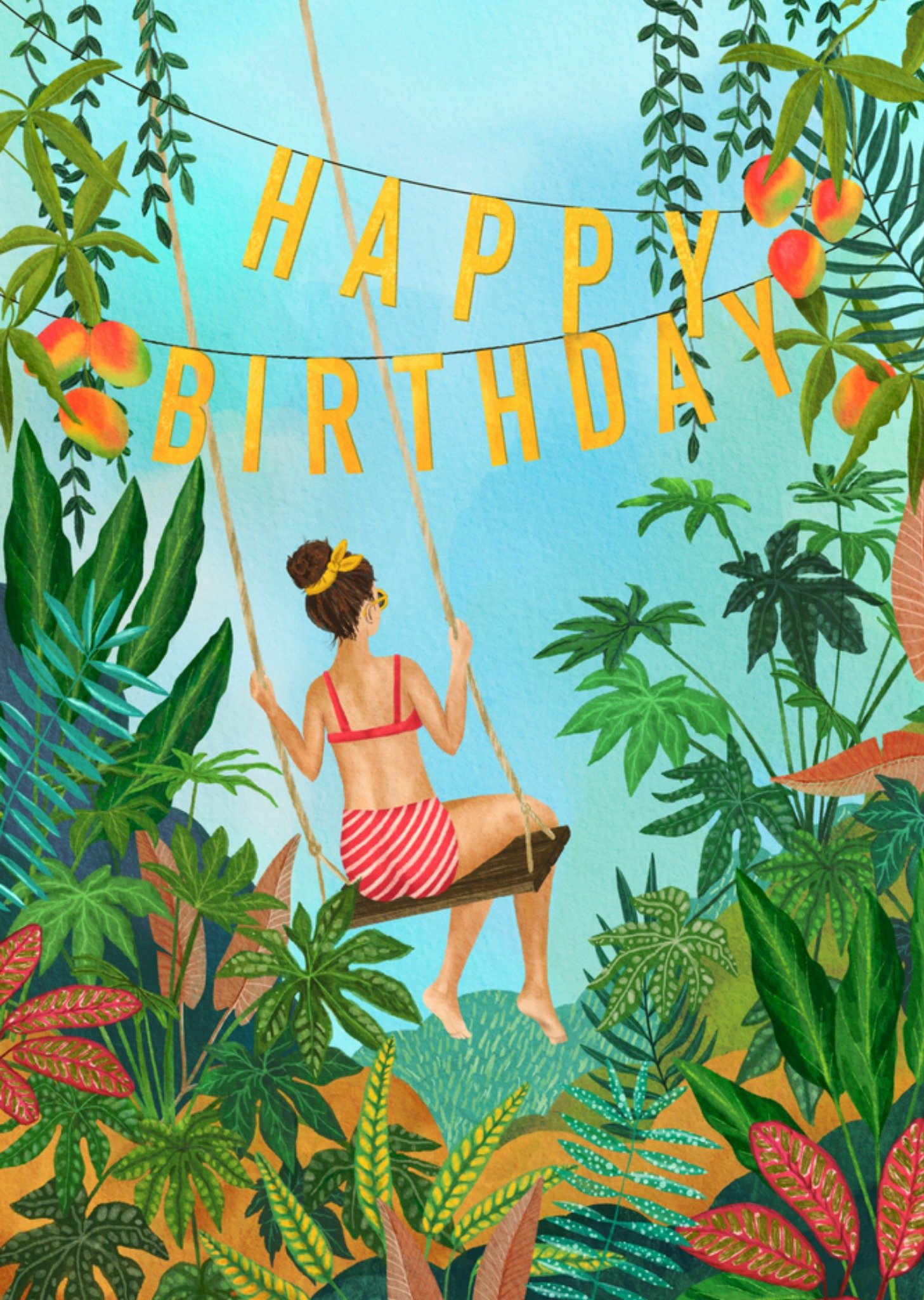 Verjaardag Illustratie Retro Kaart Petit Konijn