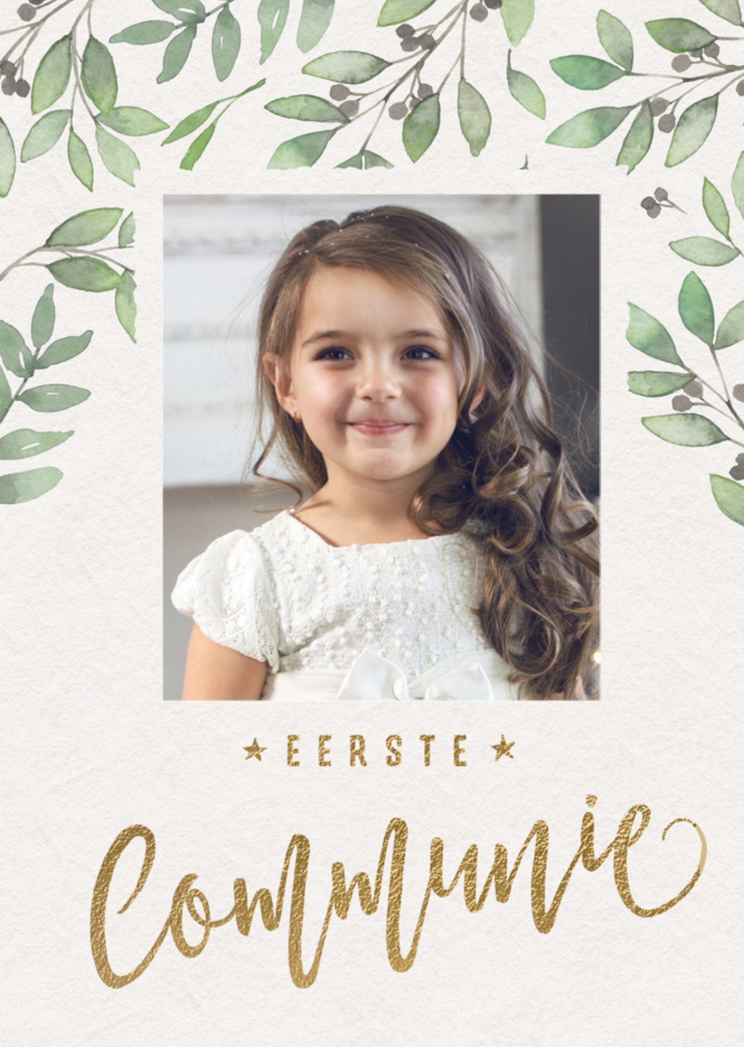 Uitnodiging communie eigen foto Kaart Luckz