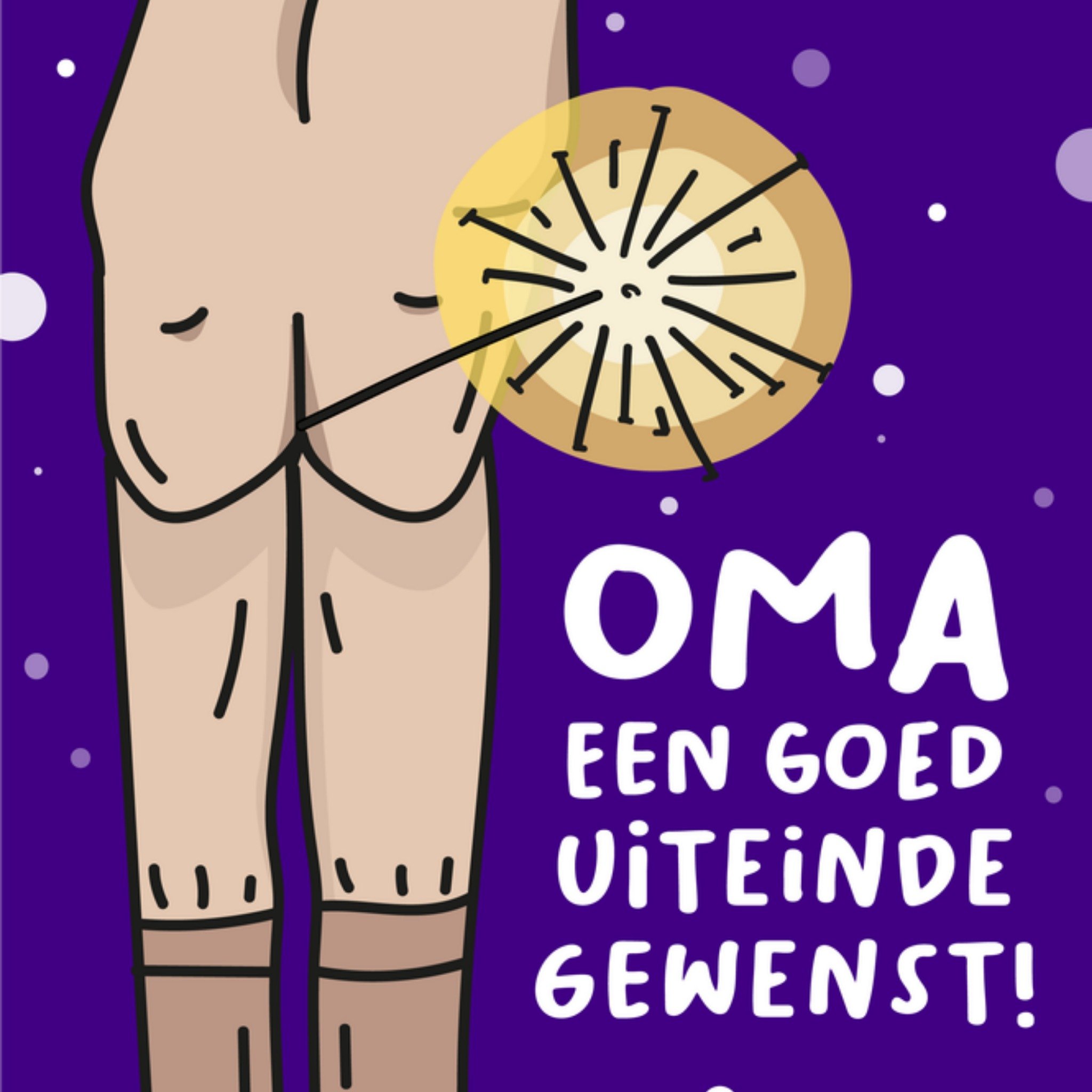 Liefs Jansje Nieuwjaarskaart Grappig Oma Vierkant