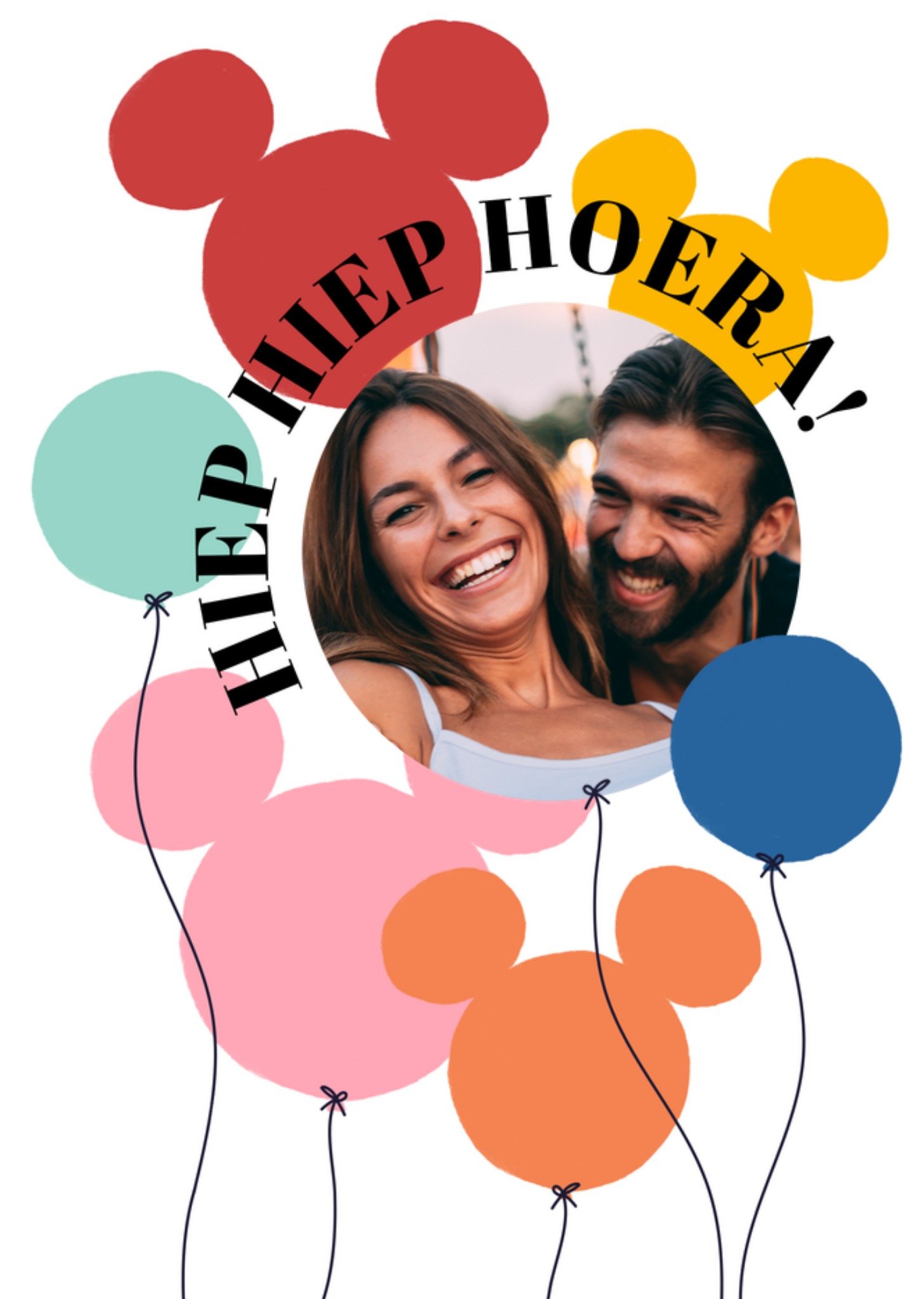 Disney Verjaardagskaart Hiep Hiep Hoera! Fotokaart Kaart Mickey Mouse