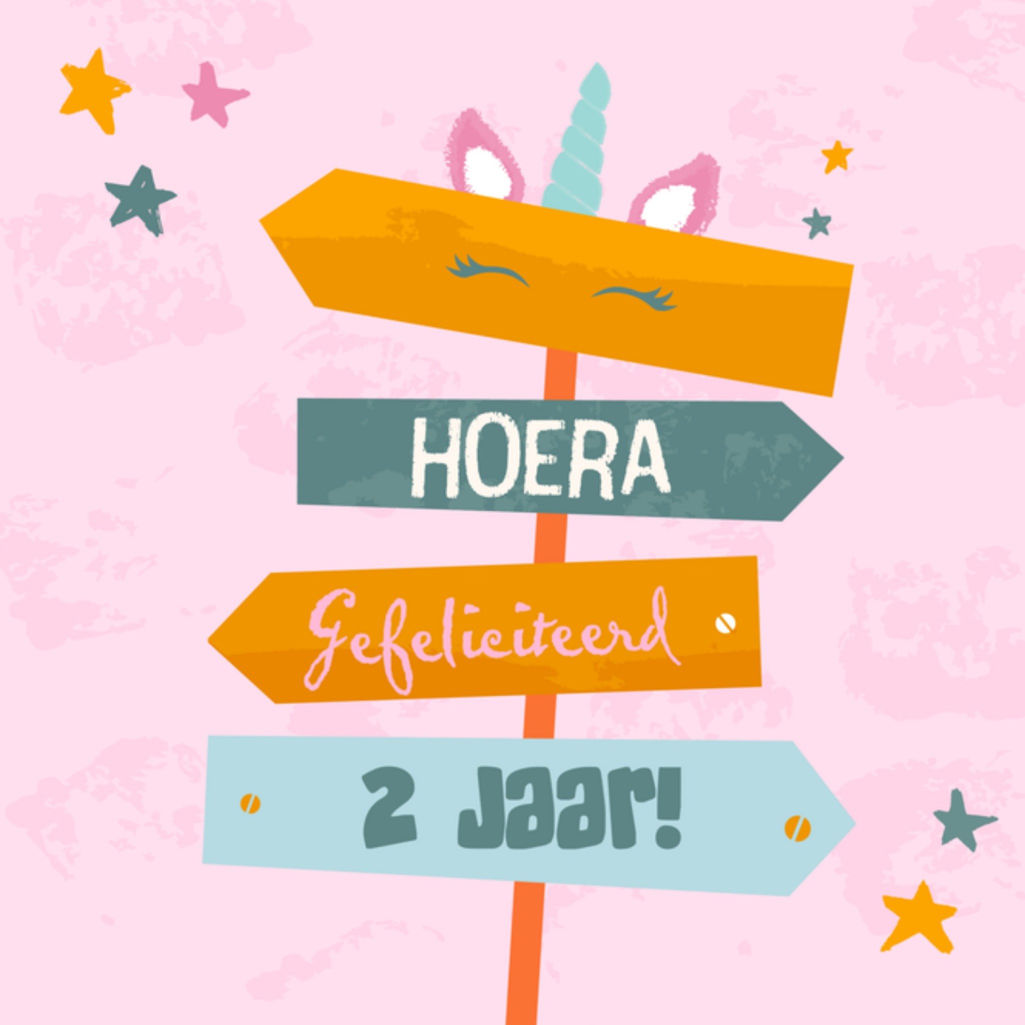 Greetz Verjaardagskaart Unicorn Vierkant