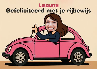 Greetz | Rijbewijskaart | Gefeliciteerd Met Je Rijbewijs | Aanpasbare foto enn tekst