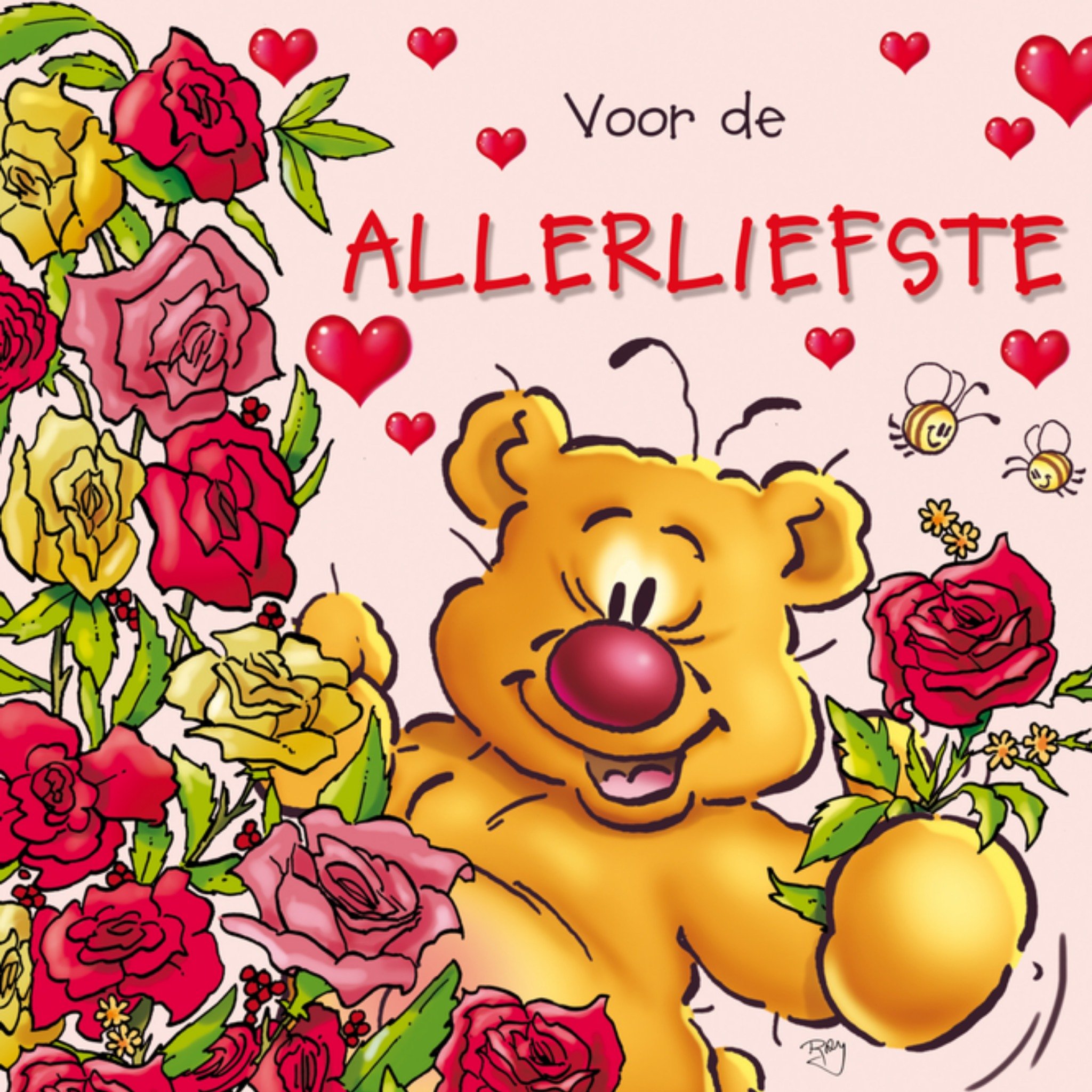 Liefdeskaart rozen Vierkante Kaart Doodles