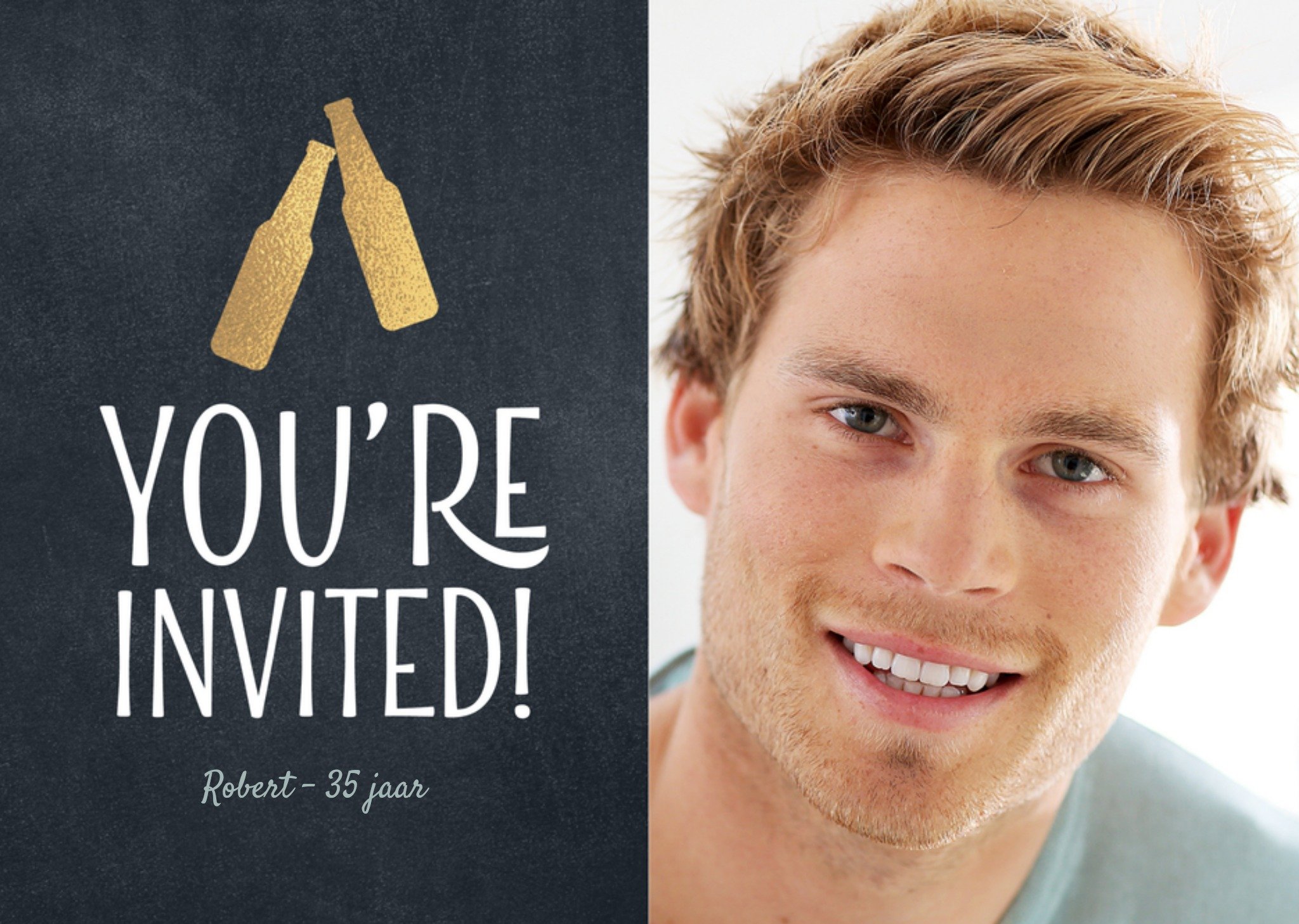 Uitnodiging verjaardag Bier Eigen foto Kaart Luckz