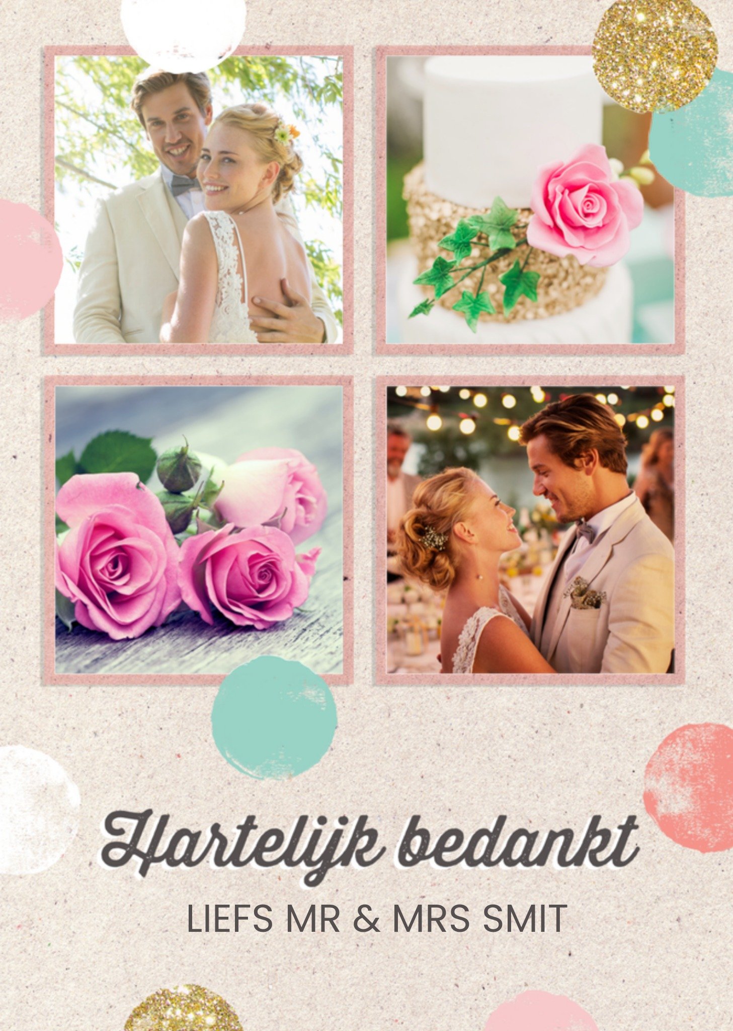 Bedankkaart fotokaart met naam Kaart Greetz