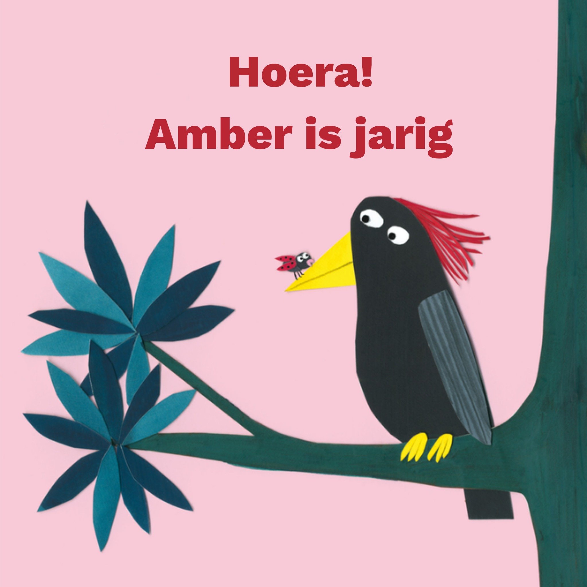 Verjaardagskaart Hoera! Vierkante Kaart Loes Riphagen