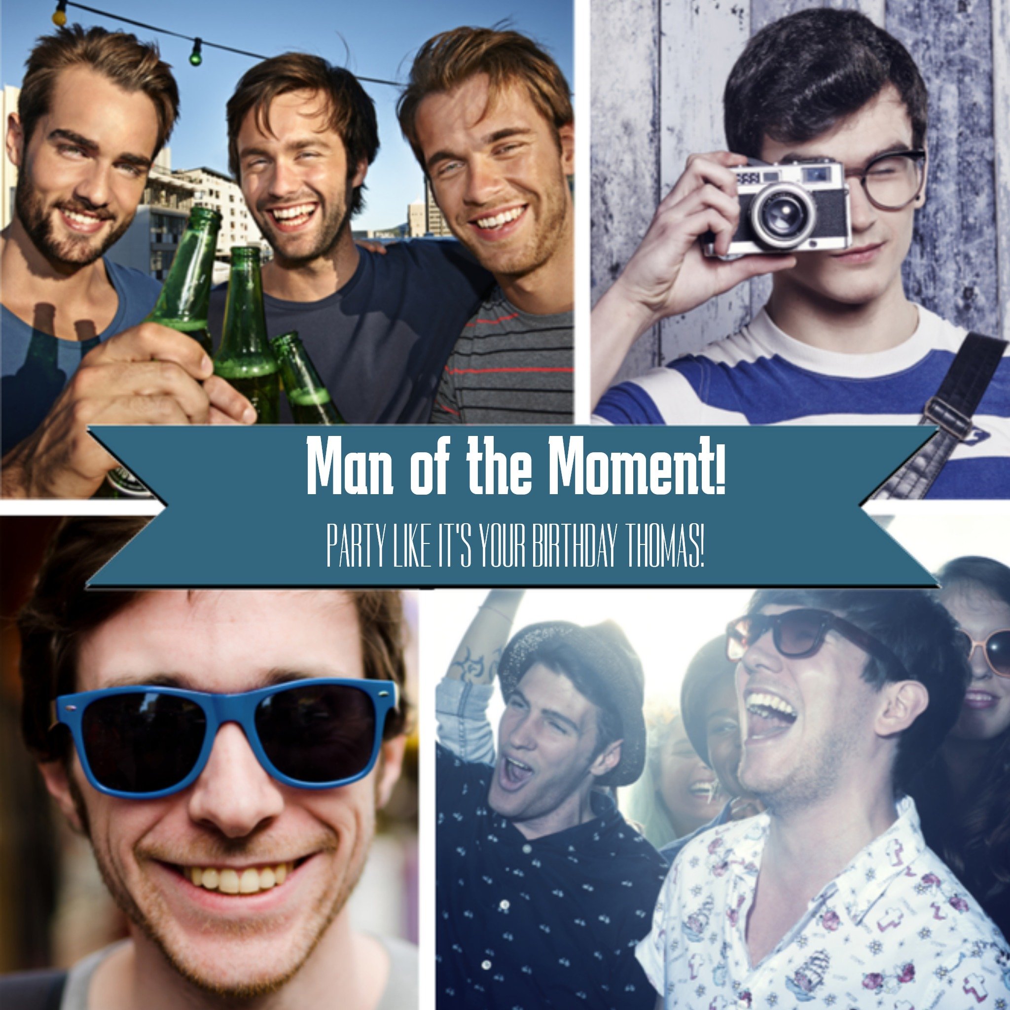 Greetz Verjaardagskaart man of the moment! Vierkant
