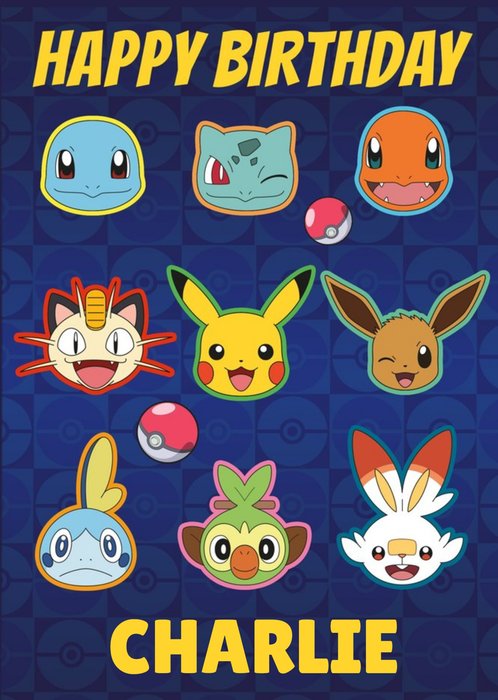 Pokémon | Verjaardagskaart | Karakters | Met naam