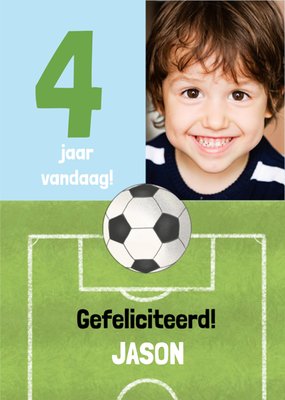 Tsjip | Verjaardagskaart | Voetbal | Met leeftijd