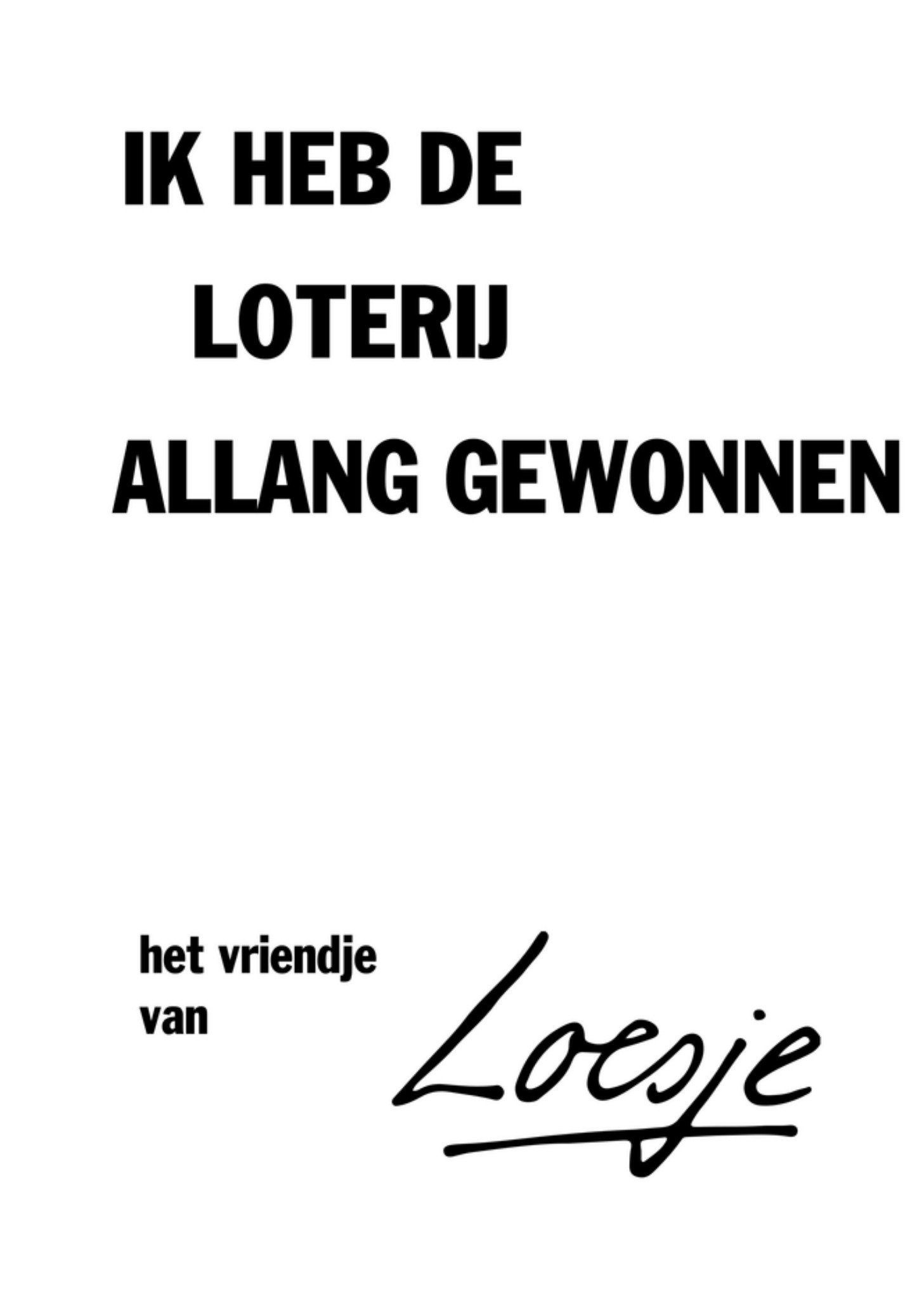 Valentijnskaart loterij vriend Kaart Loesje