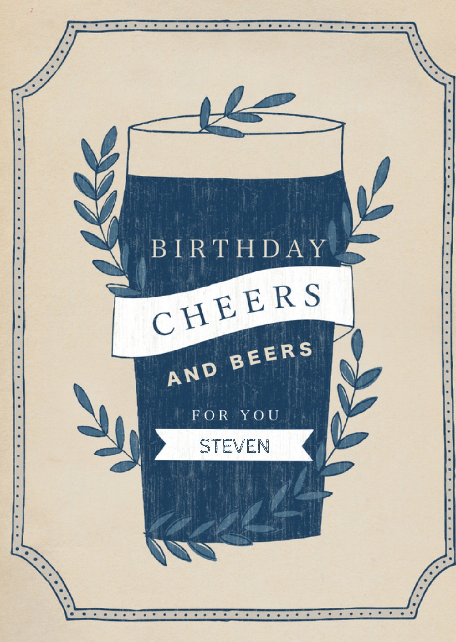 Greetz Verjaardagskaart biertje met naam Standard Card