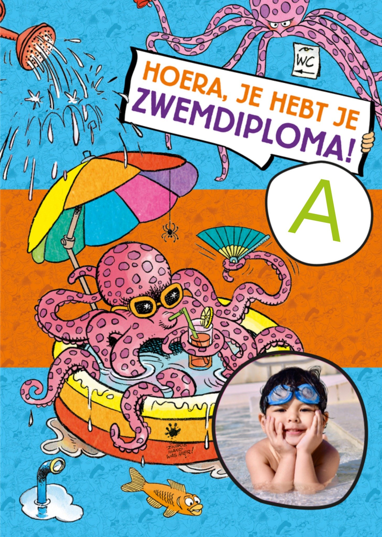 Zwemdiploma kaart Octopus Kaart Jan van Haasteren Junior