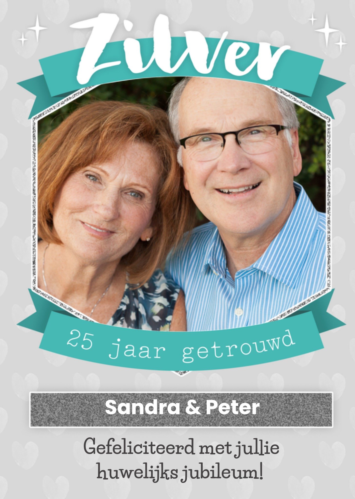 Huwelijksjubileum zilveren jubileum Greetz