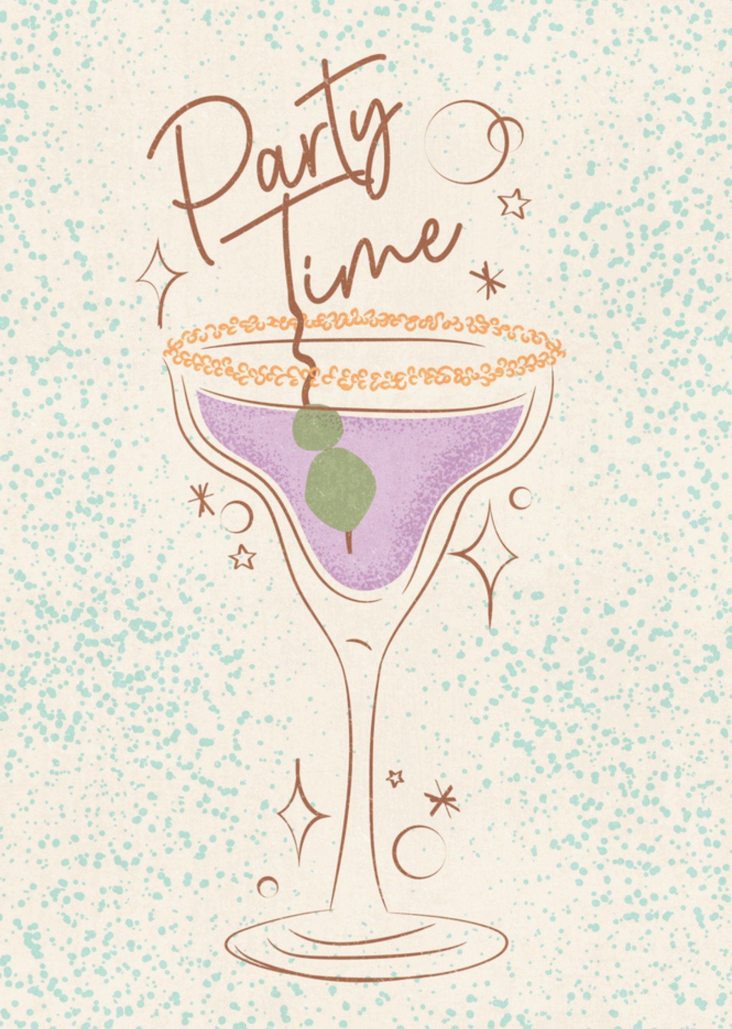 Uitnodiging verjaardag cocktail Kaart Melolelo