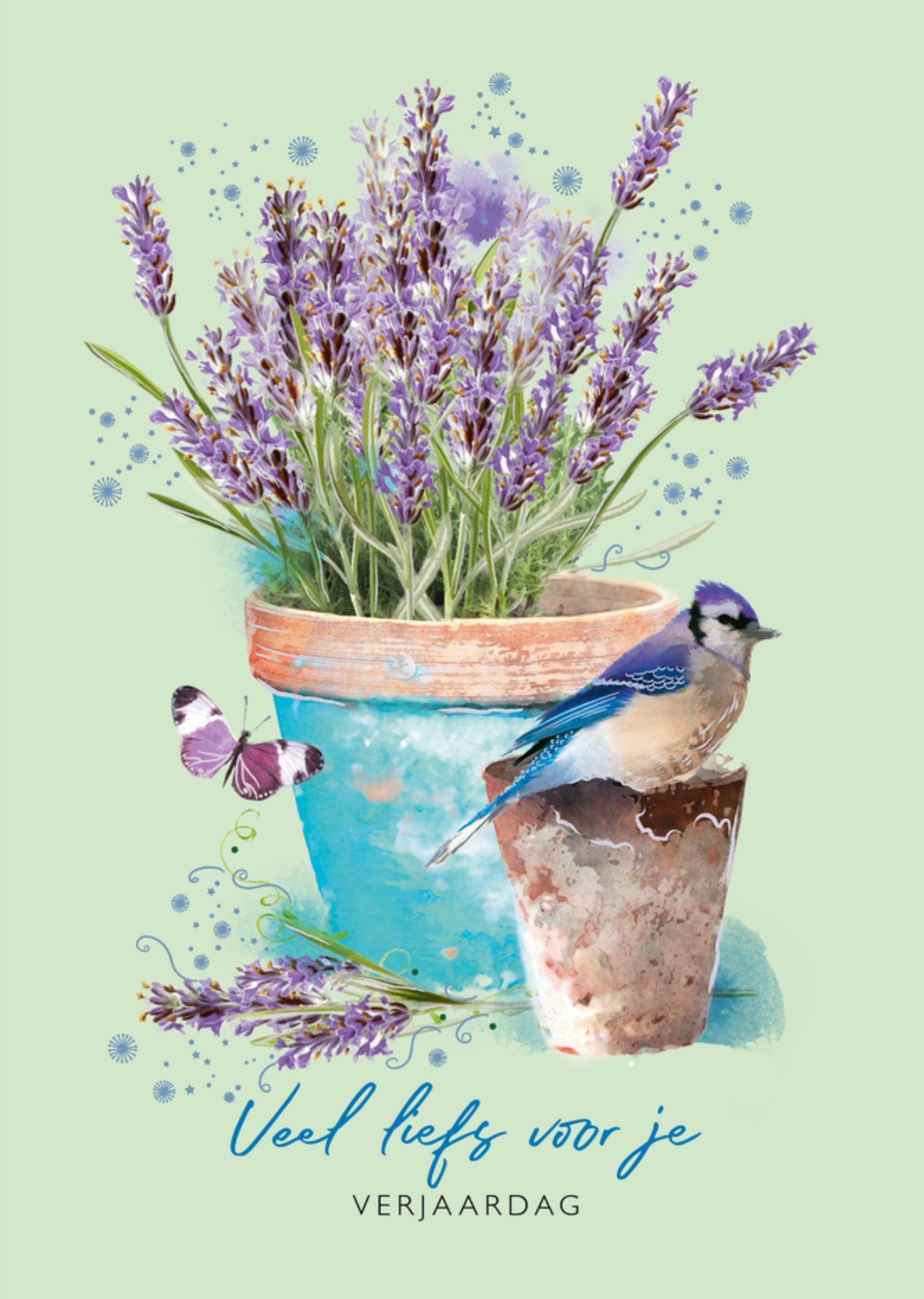 Paperclip | Verjaardagskaart | Lavendel | Veel liefs | Standard Card