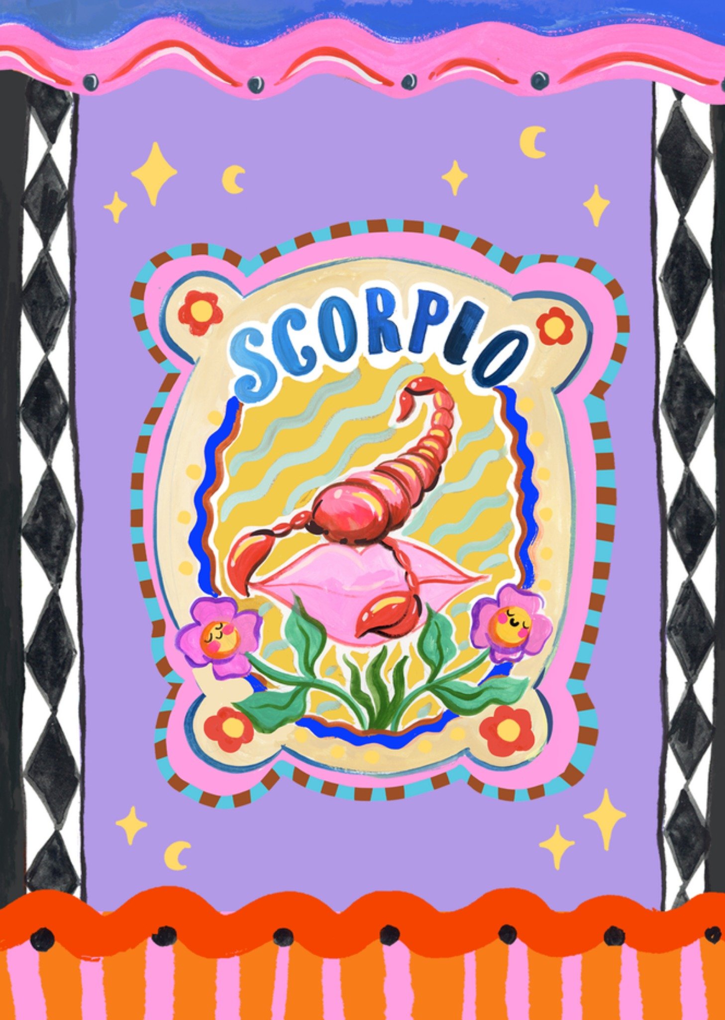 Verjaardagskaart Scorpio Zodiac Sign Kaart Eleanor Bowmer