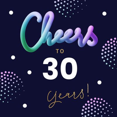 Proost Op 30 Jaar Stippenpatroon Typografisch Verjaardag Kaart