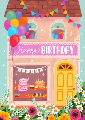 Aniet Illustration | Verjaardagskaart | Cake shop