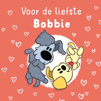 Woezel en Pip | Liefde kaart | Met naam | Hartjes