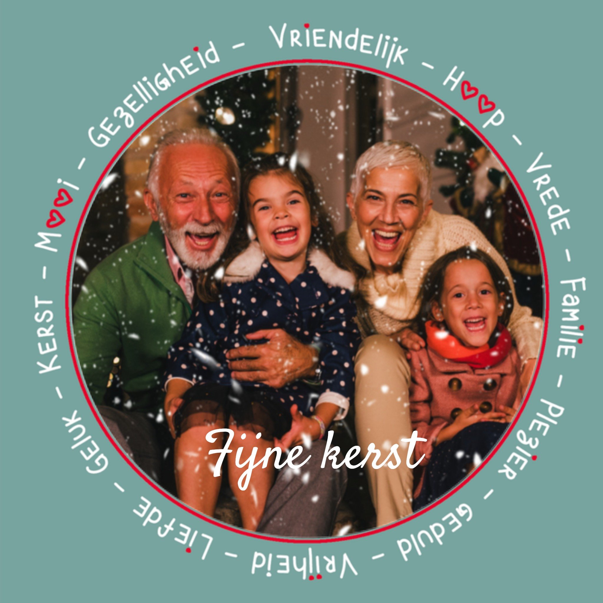 Kerstkaart Opa en Oma Foto Paperclip