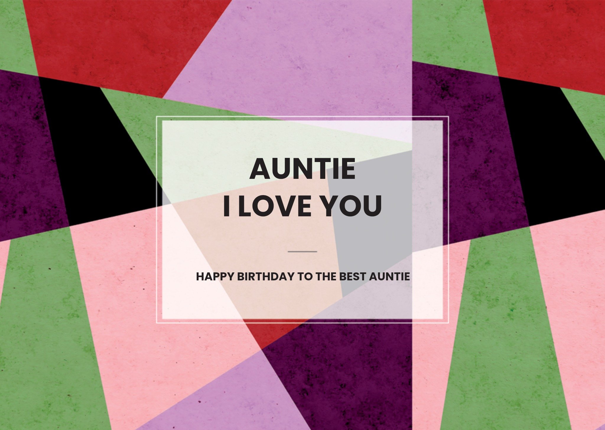 Verjaardagskaart Auntie, I love you Aanpasbare tekst Kaart The Gift Label