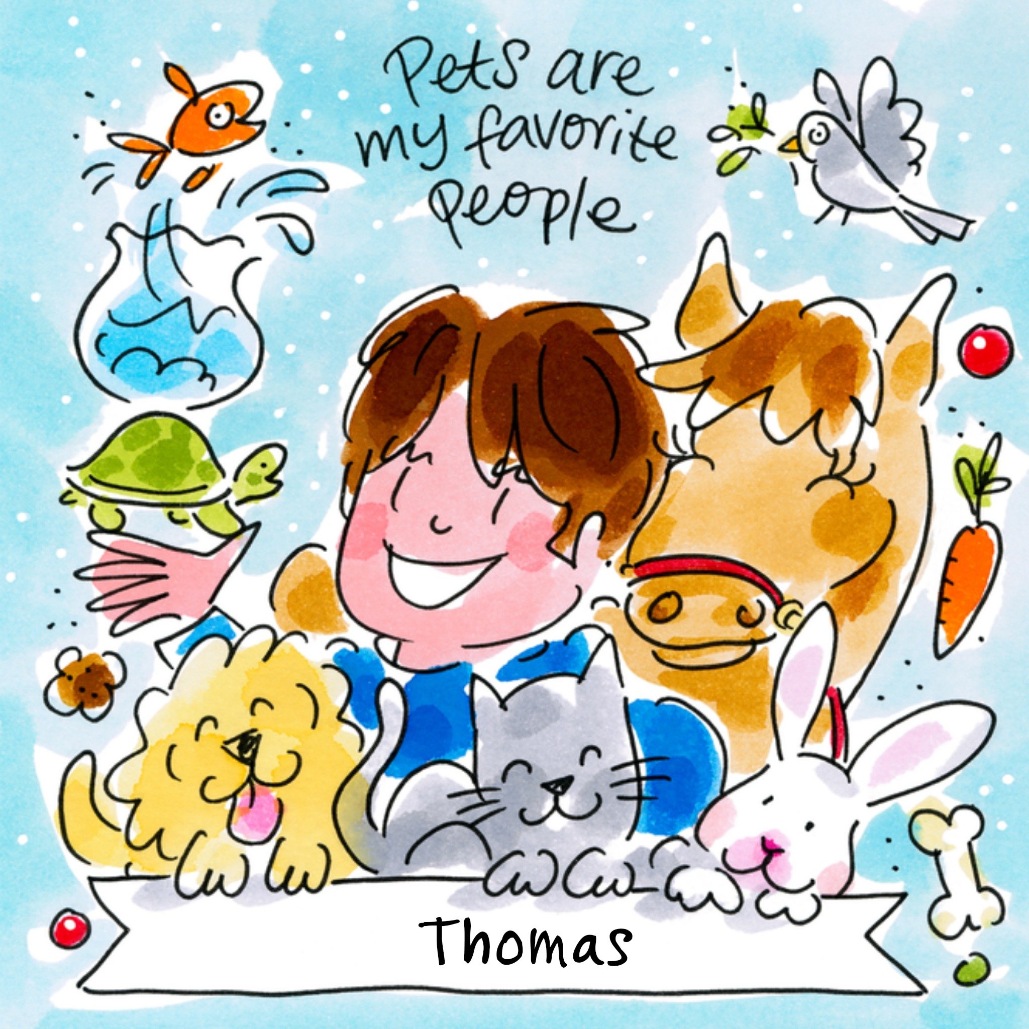 Dierendag kaart met naam Vierkante Kaart Blond Amsterdam