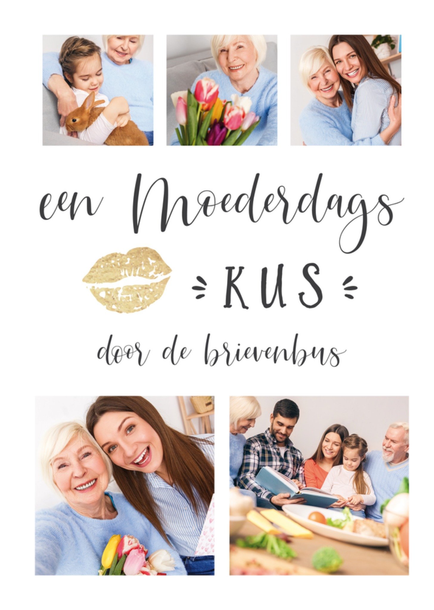 Moederdagkaart Kus dor de brievenbus Kaart Tsjip