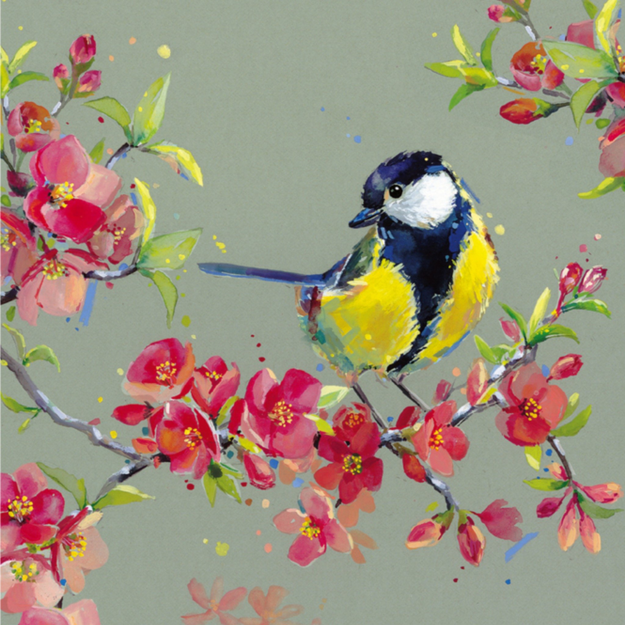 Verjaardagskaart vogeltje Vierkante Kaart Ling Design