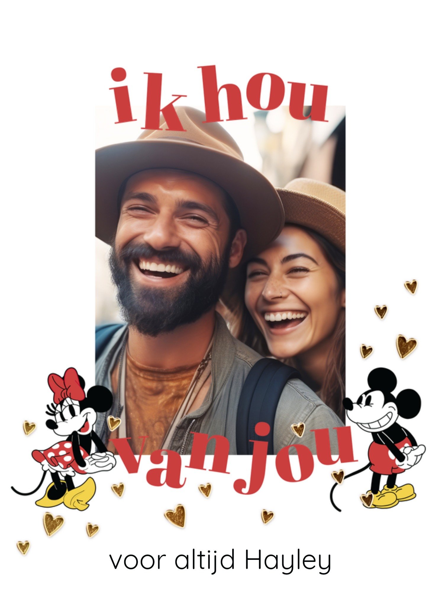 Disney Verjaardagskaart Ik Hou Van Jou Voor Altijd Fotokaart met aanpasbare tekst Kaart Mickey Mouse