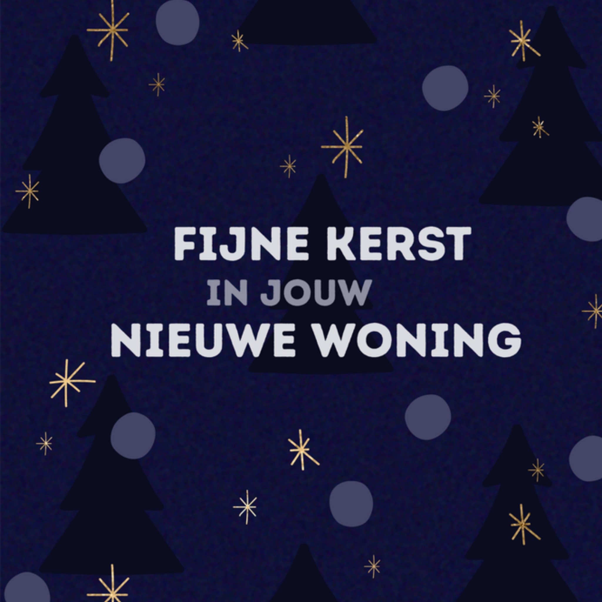 Greetz Kerstkaart nieuwe woning Vierkant