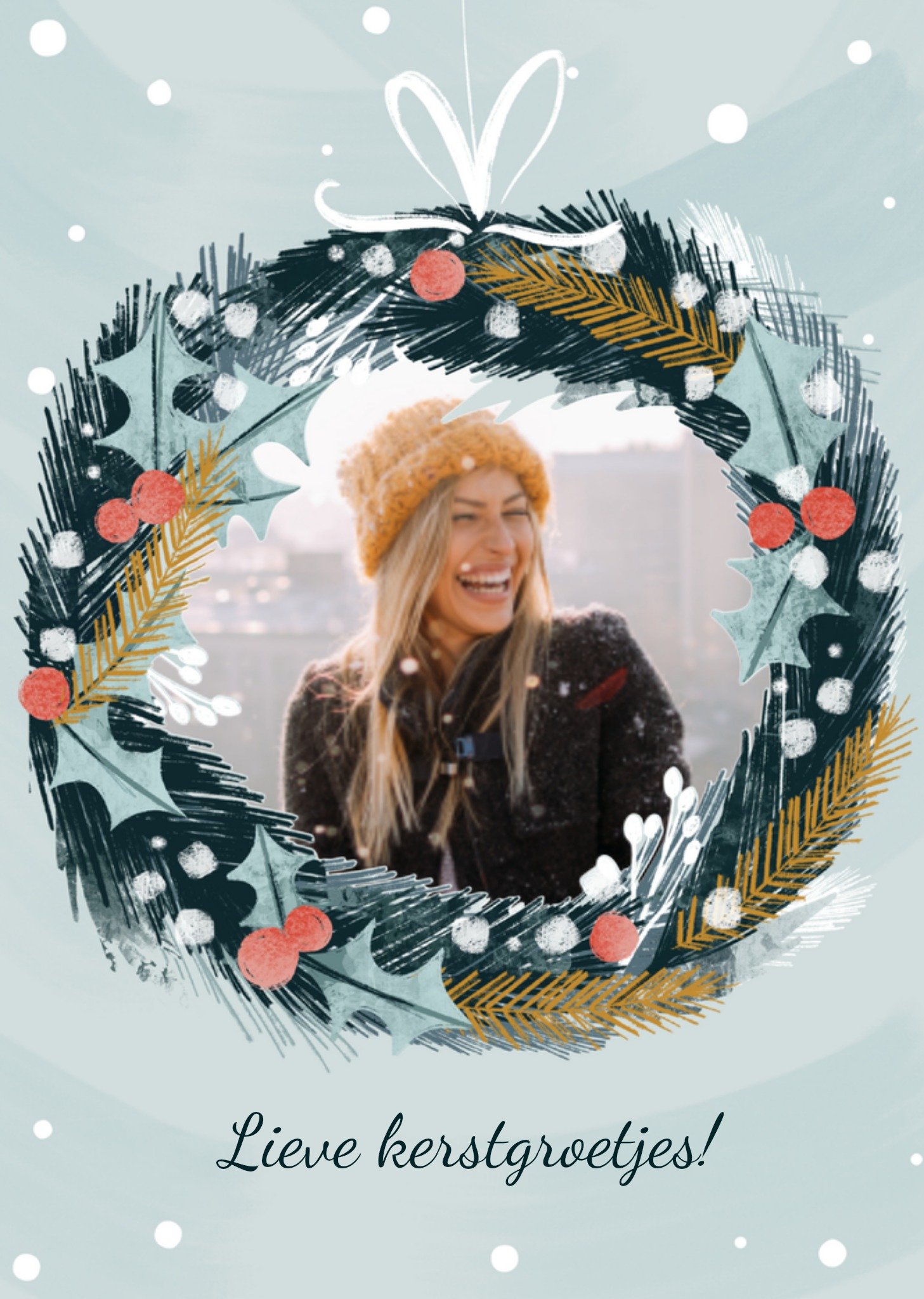Greetz Kerst Vrolijk Krans Foto Standard Card